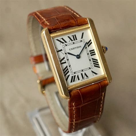 cartier tank men's gold|cartier men's tank solo.